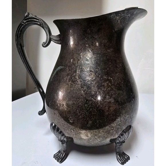 Vintage Leonard Silverplate Footed Water Pitcher With Ice Lip American Victorian - Picture 2 of 11
